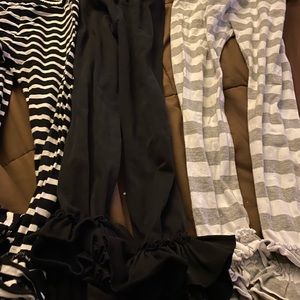 Black gray and black white ruffle pants all size 8